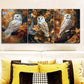 3pcs Owl on Oak Tree Metal Print Ready to Hang Art