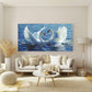 Swans in Love on Water Wall Art Canvas Office Home Room Framed 120x60cm