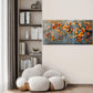 Orange Ginkgo Blossom Branch Wall Art Canvas Office Home Room Framed 80x45cm