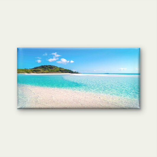 Tropical Paradise Beach Wall Art Canvas Office Home Room Framed 80x45cm