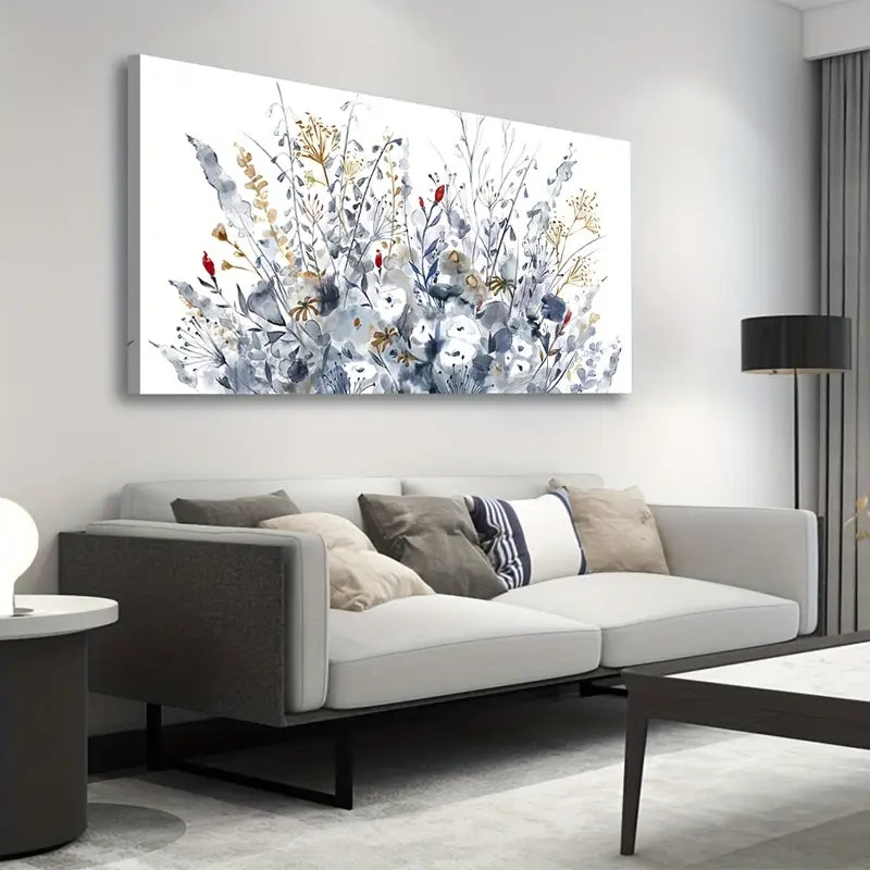 Flowers Vintage Botanical Flower Wall Art canvas office home room framed 120x60cm