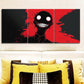 3pcs Red Monster Face Metal Print Ready to Hang Art