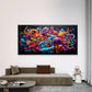Vibrant Graffiti Abstract Wall Art Canvas Office Home Room Framed 80x45cm