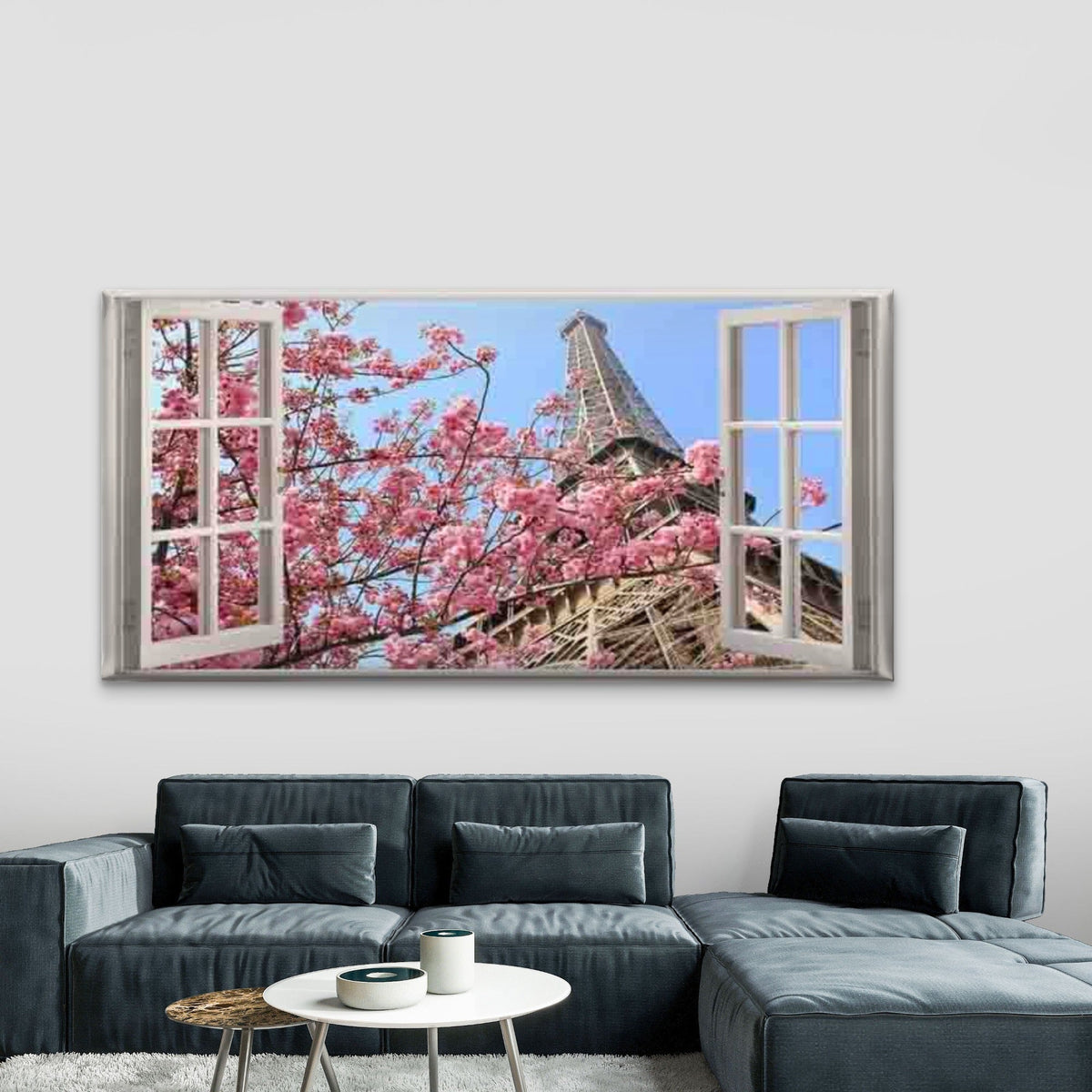 Paris Eiffel Tower Wall Art Canvas Office Home Room Framed 80x45cm