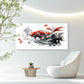 Vibrant Red Koi Fish Wall Art Canvas Office Home Room Framed 120x60cm