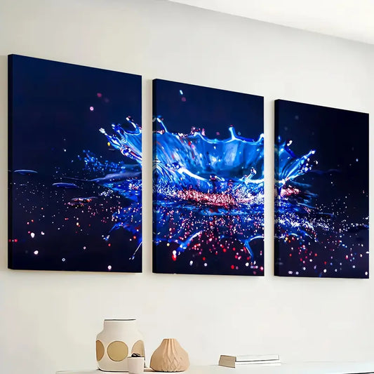 3pcs Modern Style Fashion Fantasy Abstract Water Art Splash Wall Art Set Canvas Framed 40x60cm - High Quality Print 100% Australian Made Wall Canvas Ready to Hang