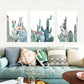 3pcs Green Plant Cactus Neutral Design Metal Print Ready to Hang Art