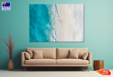 Blue Sea Water in Sunny Day Print 100% Australian Made Stretched Canvas Ready to Hang - BC-120