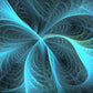Blue Fractal Energy Wave Wall Art Canvas Office Home Room Framed 80x45cm