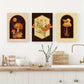 3pcs Boho Chic Butterfly & Bullfrog Mushrooms Metal Print Ready to Hang Art