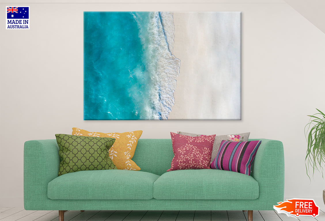 Blue Sea Water in Sunny Day Print 100% Australian Made Stretched Canvas Ready to Hang - BC-120