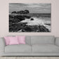 Bamboo island Rocky Seascape B&W Print 100% Australian Made Stretched Canvas Ready to Hang - BW-120