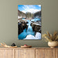 Art Of A Waterfall In Winter Print 100% Australian Made 40x60cm Stretched Canvas Ready to Hang