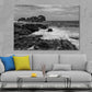 Bamboo island Rocky Seascape B&W Print 100% Australian Made Stretched Canvas Ready to Hang - BW-120