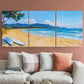 3pcs Tropical Surf Scene Sandy Beach Metal Print Ready to Hang Art