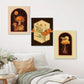 3pcs Boho Chic Butterfly & Bullfrog Mushrooms Metal Print Ready to Hang Art