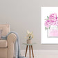 Pink Flowers & Pink Perfume Bottle Fashion Print 100% Australian Made Stretched Canvas Ready to Hang - FS - 151