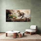 Fluffy Tabby Kitten Stone Wall Art Canvas Office Home Room Framed 120x60cm