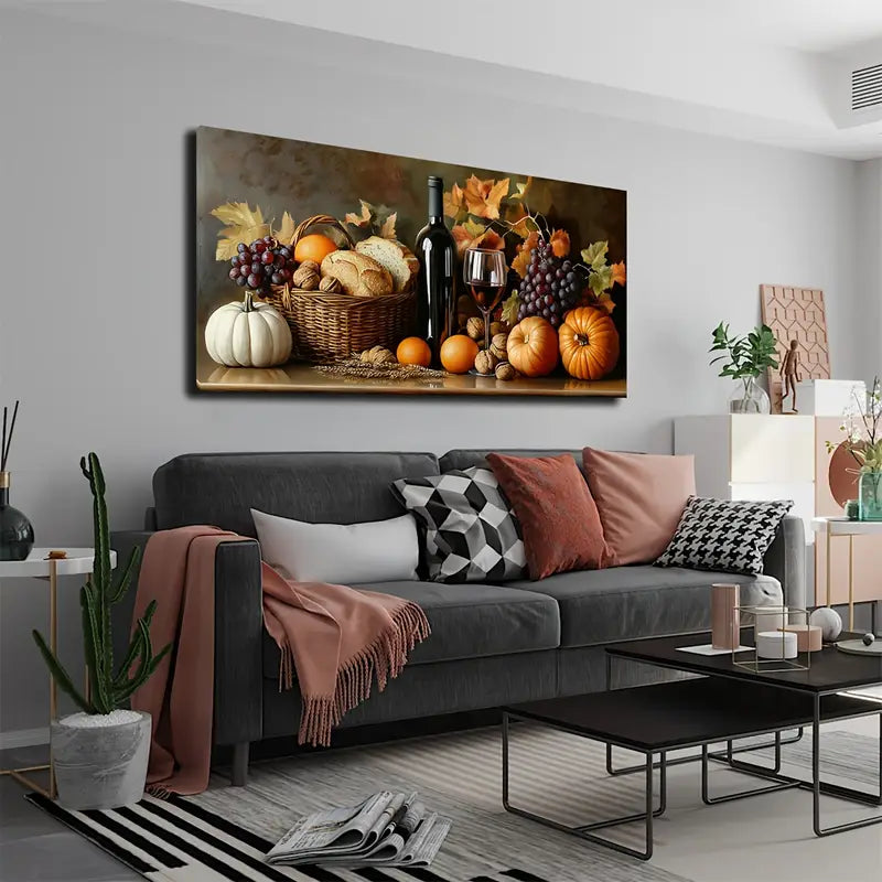 Autumn Harvest Modern Minimalist Wall Art Canvas Office Home Room Framed 120x60cm