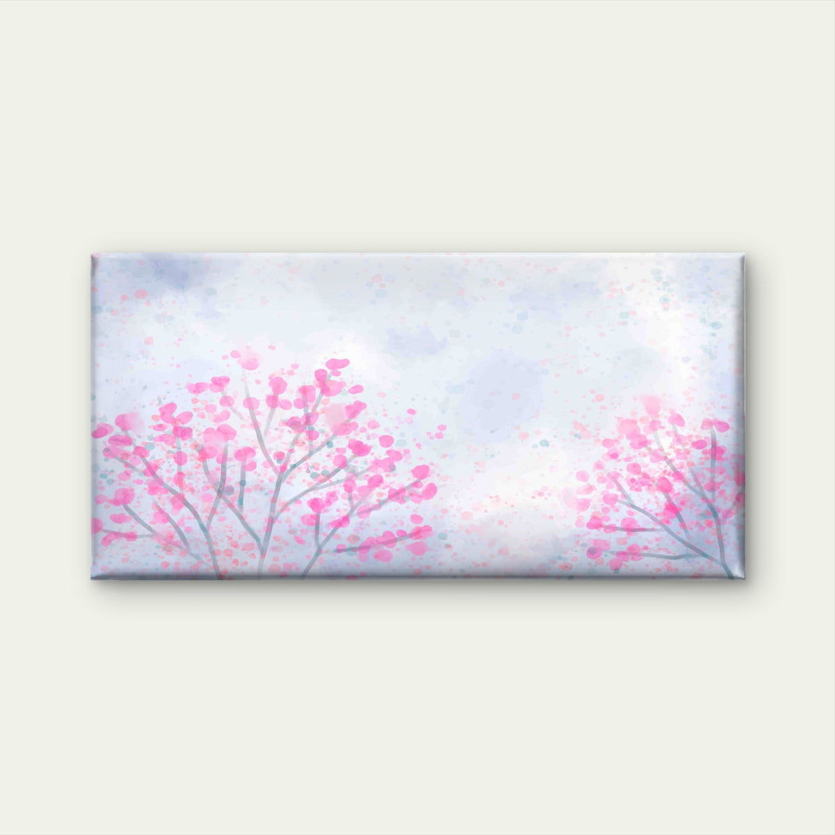 Cherry Tree Pink Blossom Wall Art Canvas Office Home Room Framed 120x60cm