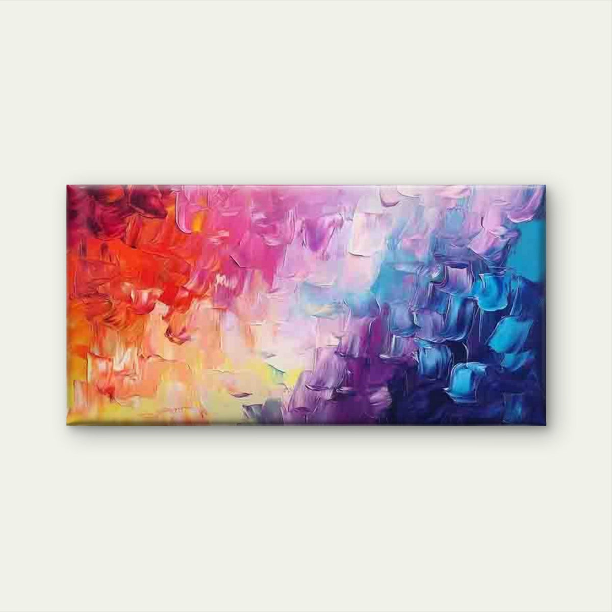 Colorful Abstract Brushstroke Wall Art Canvas Office Home Room Framed 120x60cm