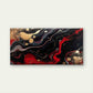 Abstract Red Black Golden Fluid Wall Art Canvas Office Home Room Framed 120x60cm