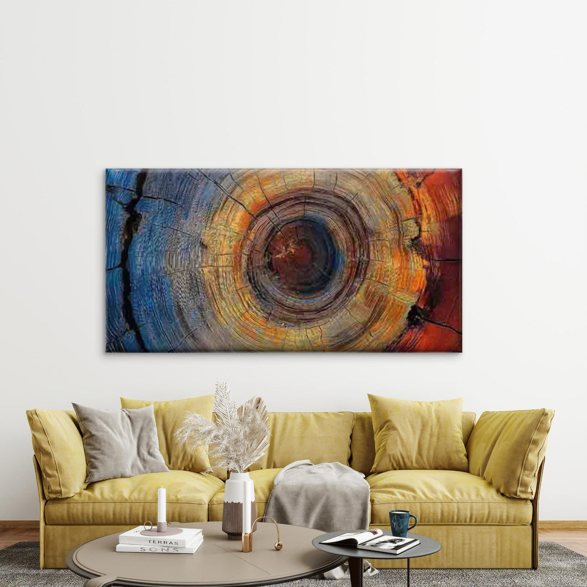 Abstract Tree Intricate Grain Wall Art Canvas Office Home Room Framed 80x45cm