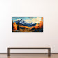 Autumn Mountain Forest Pine Tree Lake Valley Wall Art Canvas Office Home Framed 120x60cm