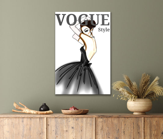 Sketching Of A Vogue Fashion Print 100% Australian Made 40x60cm Stretched Canvas Ready to Hang