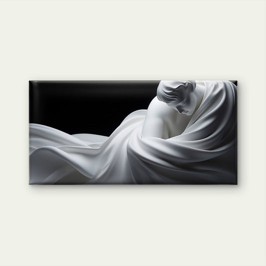 White Marble Statue Greek Figure Wall Art Canvas Office Home Framed 80x45cm