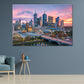 Melbourne city skyline at twilight Print 100% Australian Made Stretched Canvas Ready to Hang - AU-121