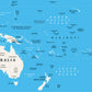 Oceania Political Map Print 100% Australian Made Stretched Canvas Ready to Hang - MP-121