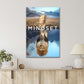 Motivation Poster Of A Lone Lion Print 100% Australian Made 40x60cm Stretched Canvas Ready to Hang