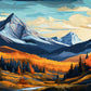 Autumn Mountain Forest Pine Tree Lake Valley Wall Art Canvas Office Home Framed 120x60cm