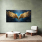 Gold Angel Wings Blue Oil Painting Wall Art Canvas Office Home Room Framed 120x60cm