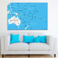 Oceania Political Map Print 100% Australian Made Stretched Canvas Ready to Hang - MP-121