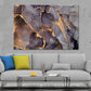 Black Grey & Gold Fluid Abstract Print 100% Australian Made Stretched Canvas Ready to Hang - AB-121