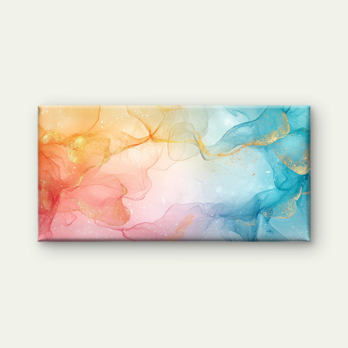 Golden Flow Through Pastels Wall Art Canvas Office Home Room Framed 120x60cm