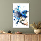 Splash Art Of A Blue Bird Print 100% Australian Made 40x60cm Stretched Canvas Ready to Hang