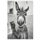 Whimsical Donkey Brushing Teeth Canvas Art Print 100% Australian Made 40x60cm Stretched Canvas Ready to Hang