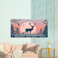Stag Under Winter Moon Wall Art Canvas Office Home Room Framed 120x60cm