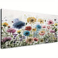 Colourful Flower Wildflowers Wall Art canvas office home room framed 120x60cm