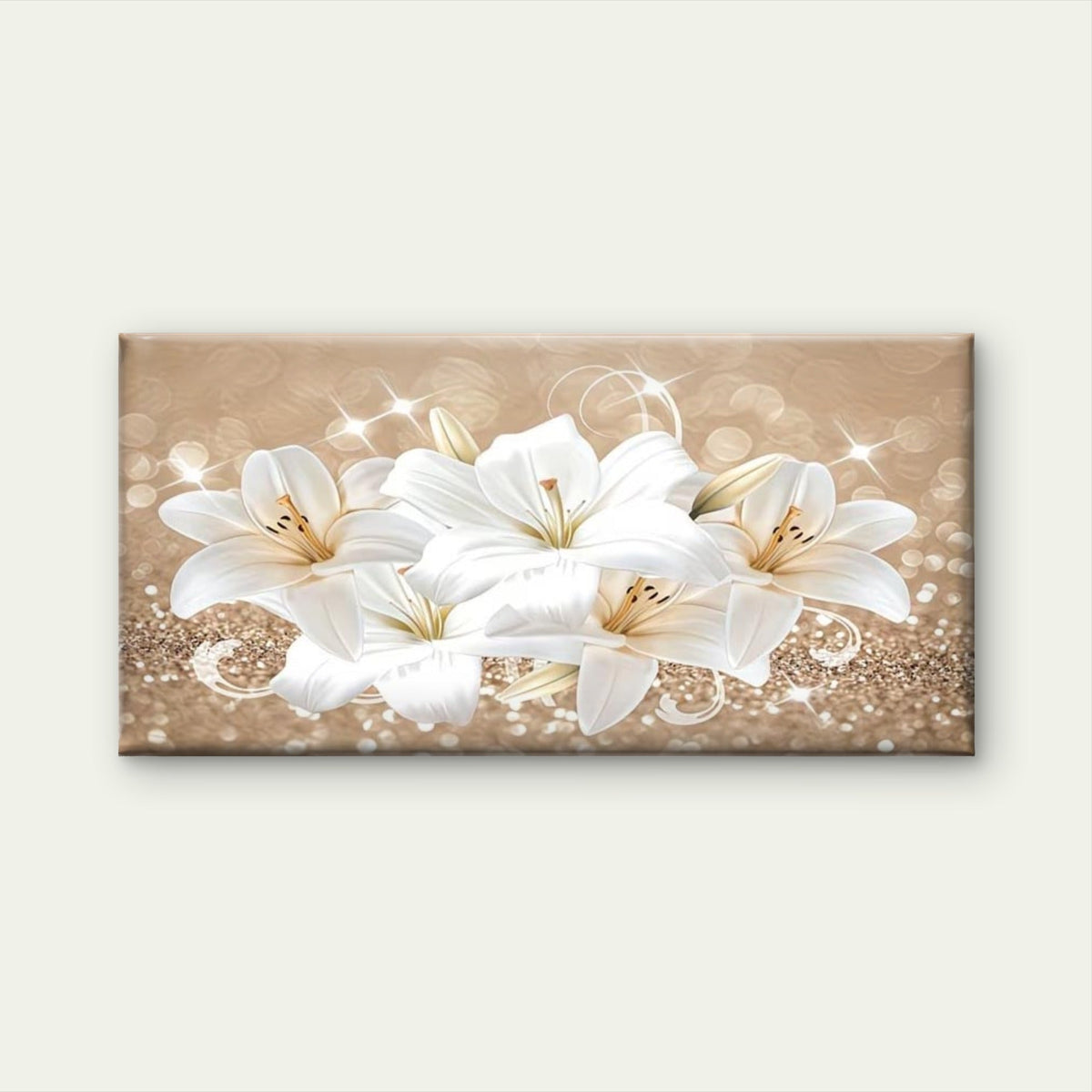 Fantasy Floral Lily Flower Wall Art Canvas Office Home Room Framed 80x45cm