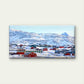 Colorful Houses in Snowy Hills Wall Art Canvas Office Home Room Framed 80x45cm