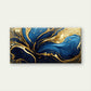 Blue Gold Marble Swirls Wall Art Canvas Office Home Room Framed 120x60cm