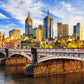 Princes bridge & Melbourne City Morning Sunrise Print 100% Australian Made Stretched Canvas Ready to Hang - AU-122