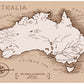 Vintage Map Australia Vector Print 100% Australian Made Stretched Canvas Ready to Hang - MP-122