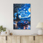 Dreamy Vibes with This Painting of a Car Under Starry Sky Print 100% Australian Made 40x60cm Stretched Canvas Ready to Hang