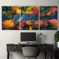 3pcs Country Road Autumn Foliage Metal Print Ready to Hang Art
