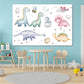 Colorful Dinosaurs Watercolor Painting Print 100% Australian Made Stretched Canvas Ready to Hang - NK-122